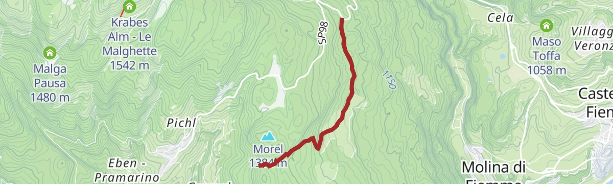Route map: Looking for solitude at Malga Fraul